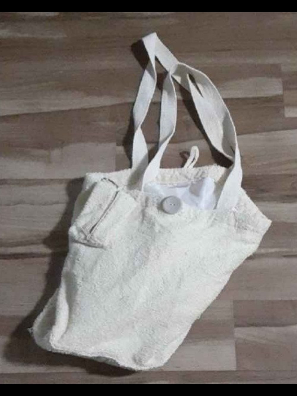 Yellow Terry Cloth Tote with Button Closure